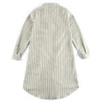 Long sleeved striped shirt Spring 2023 white women's waist closing one-piece shirt