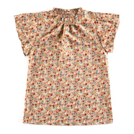 Spring and summer 2023 women's loose casual top floral round neck shirt women