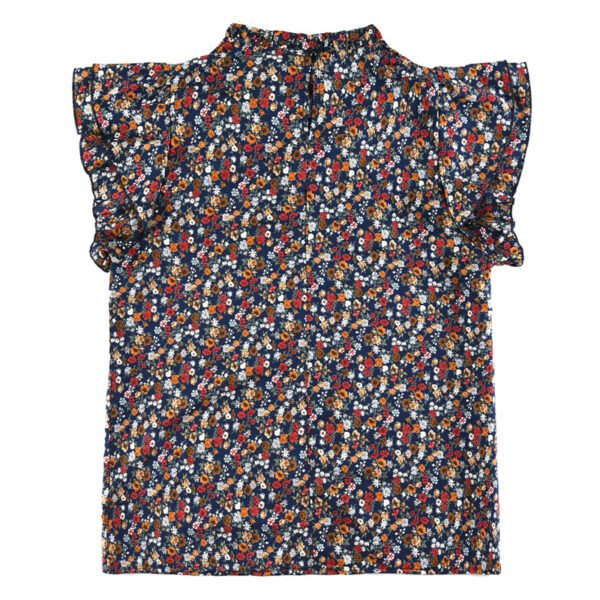 Spring and summer 2023 women's loose casual top floral round neck shirt women