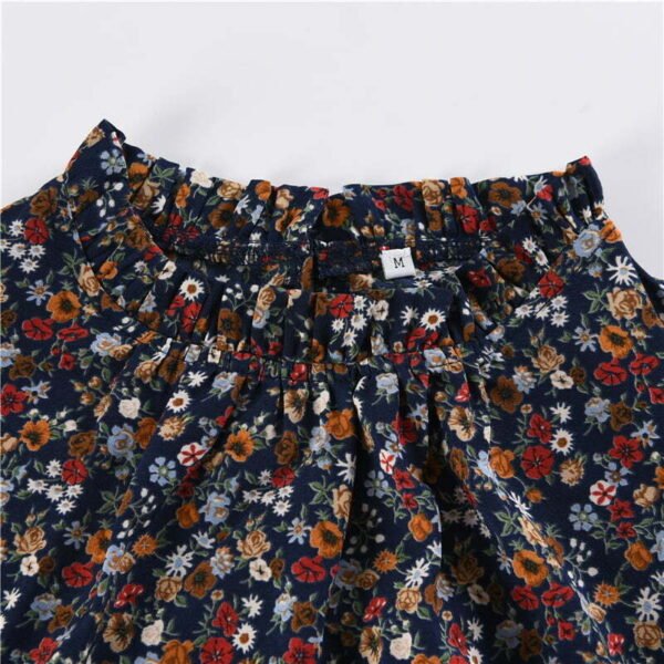 Spring and summer 2023 women's loose casual top floral round neck shirt women