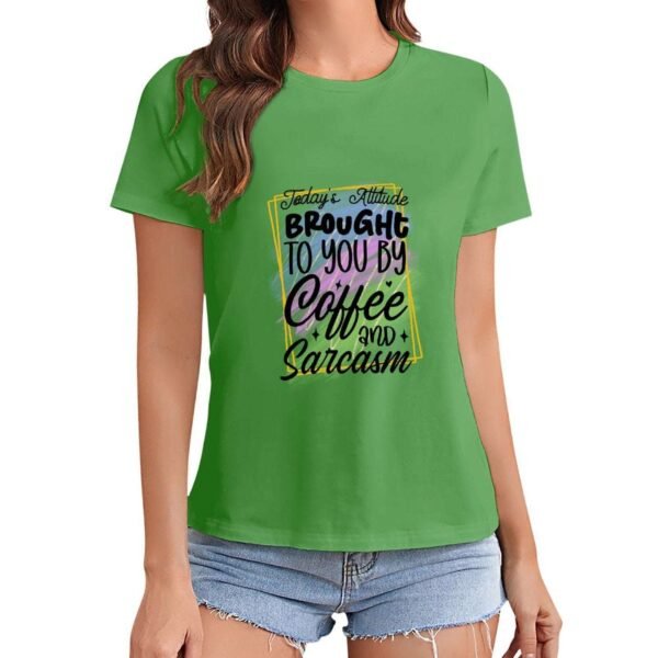 Gildan T-Shirt Women Today Attitude Brought To You By Coffee And Sarcasm